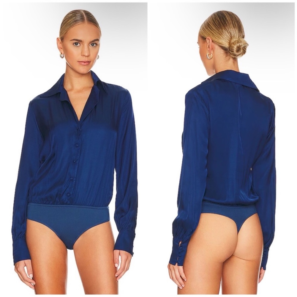 L’Academie Bodysuit Blouse Navy